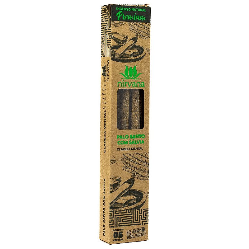 Incenso Natural - Palo Santo com Sálvia - Nirvana Premium