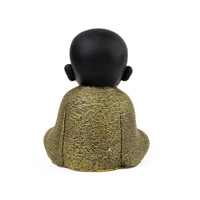 Monge Preto e Dourado - Meditando (15cm)