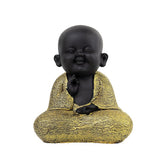 Monge Preto e Dourado - Meditando (15cm)