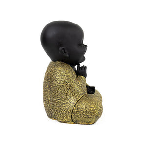 Monge Preto e Dourado - Meditando (15cm)